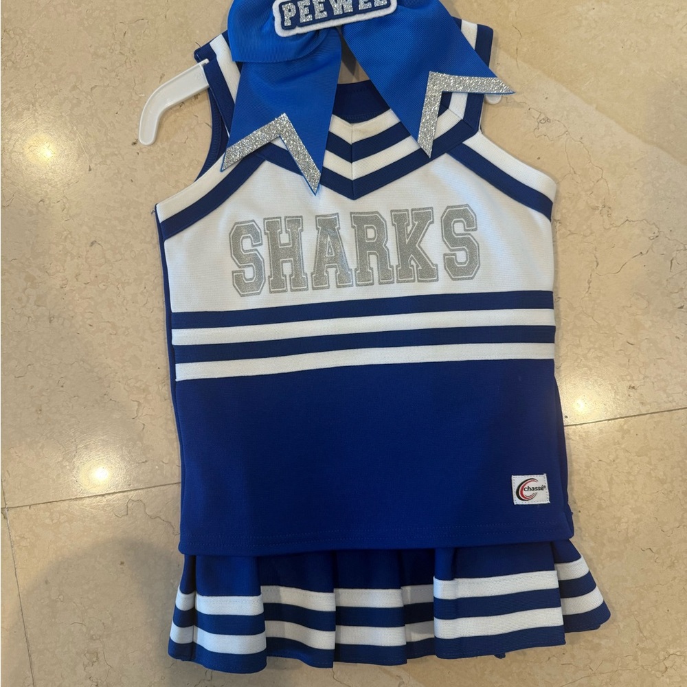 Champion Blue and White Cheerleading Set size Youth XS